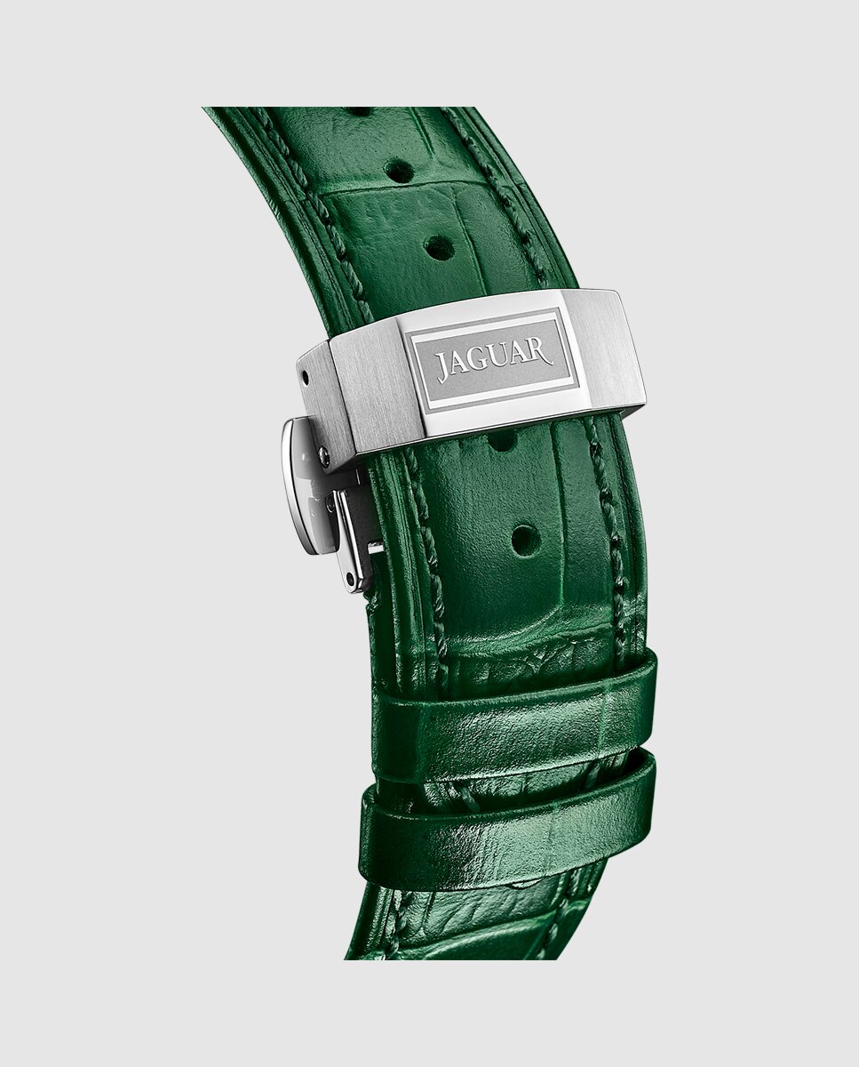 Relógio J966/4 Automático de Pele em Verde Verde-4