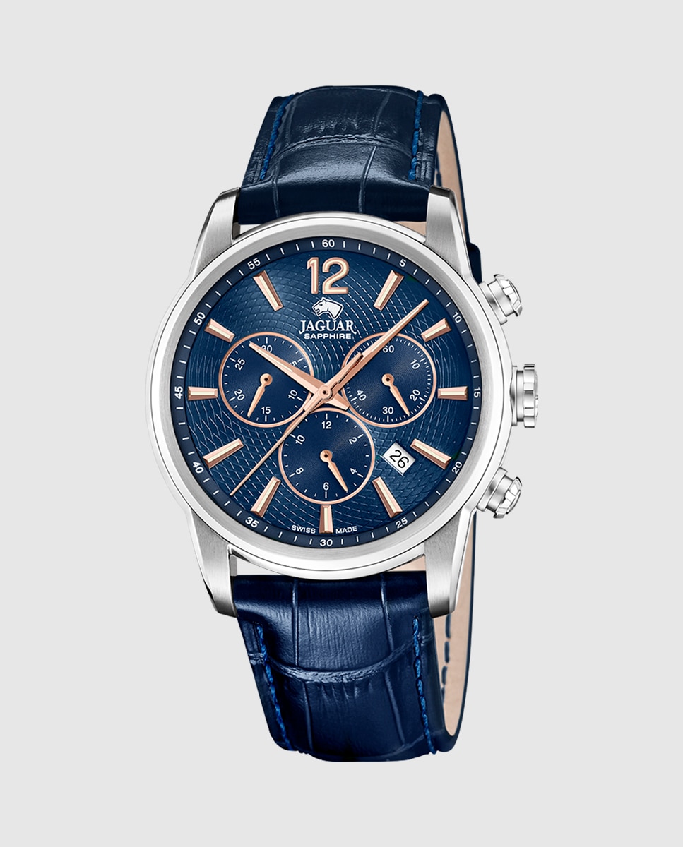 Relógio J968/2 Acamar de Pele em Azul Azul-1