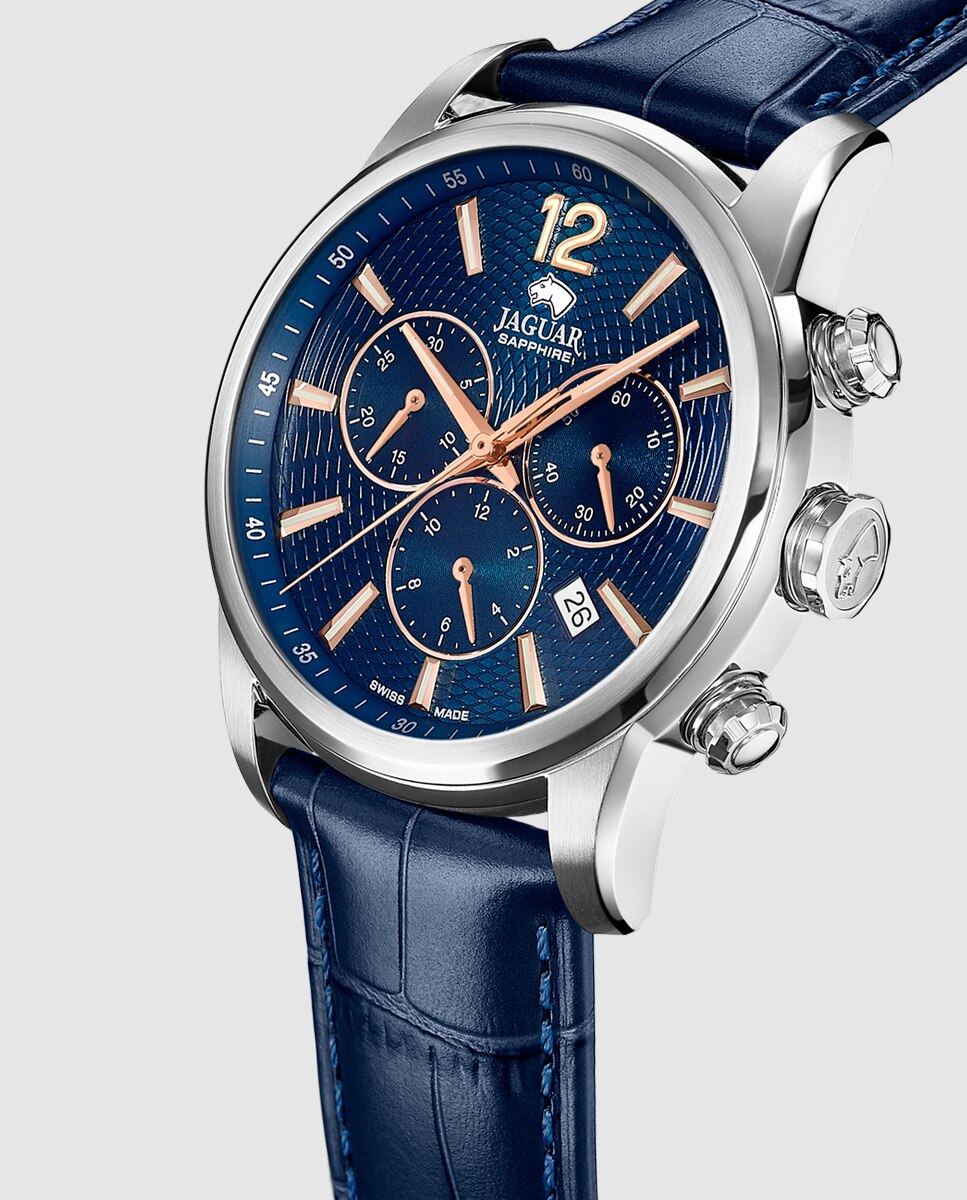 Relógio J968/2 Acamar de Pele em Azul Azul-2