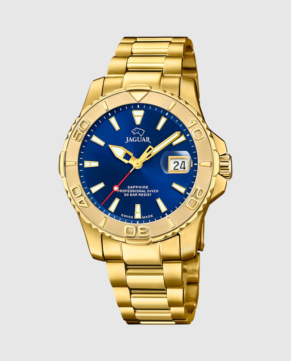 Relógio J971/2 Couple Diver de Aço Dourado Ouro-1
