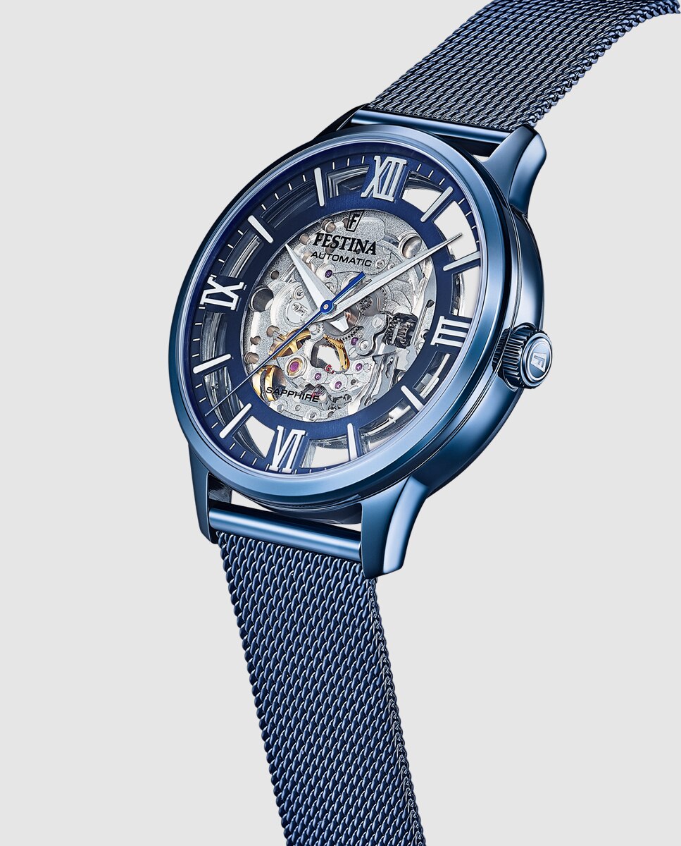 Relógio F20574/1 Automático de Aço em Azul Azul-3