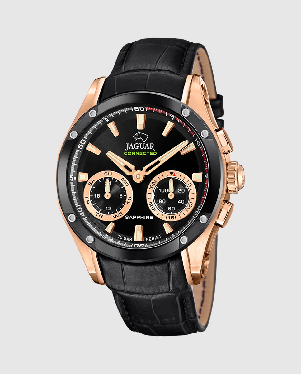 Smartwatch J959 1 Connected de Pele em Preto Preto-1