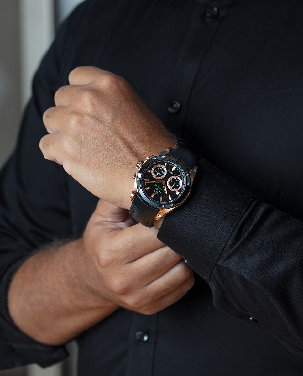 Smartwatch J959 1 Connected de Pele em Preto Preto-4