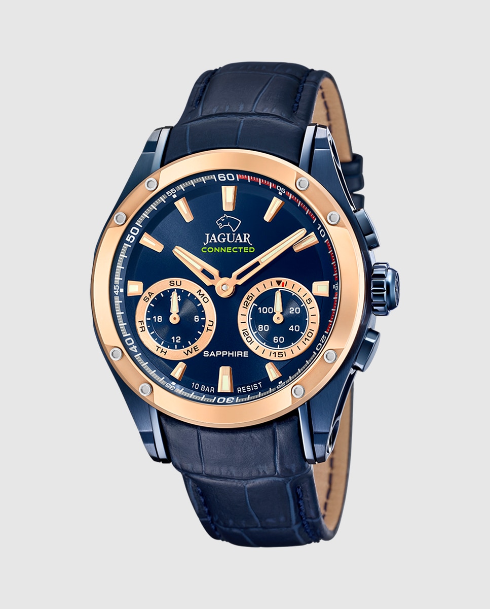 Relógio Smartwatch J960 1 Connected de Pele em Azul Azul-1