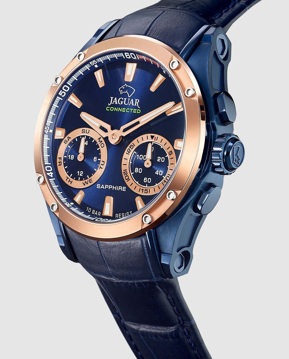 Relógio Smartwatch J960 1 Connected de Pele em Azul Azul-3