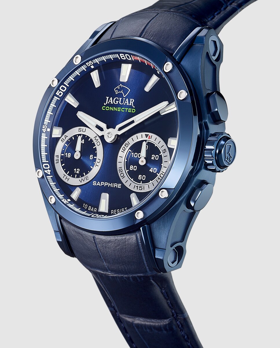 Relógio Smartwatch J961 1 Connected de Pele em Azul Azul-3
