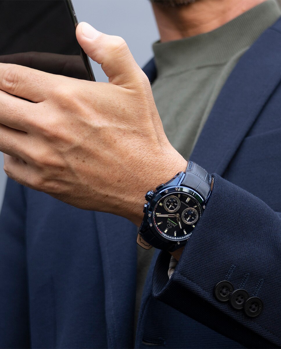 Relógio Smartwatch J961 1 Connected de Pele em Azul Azul-4