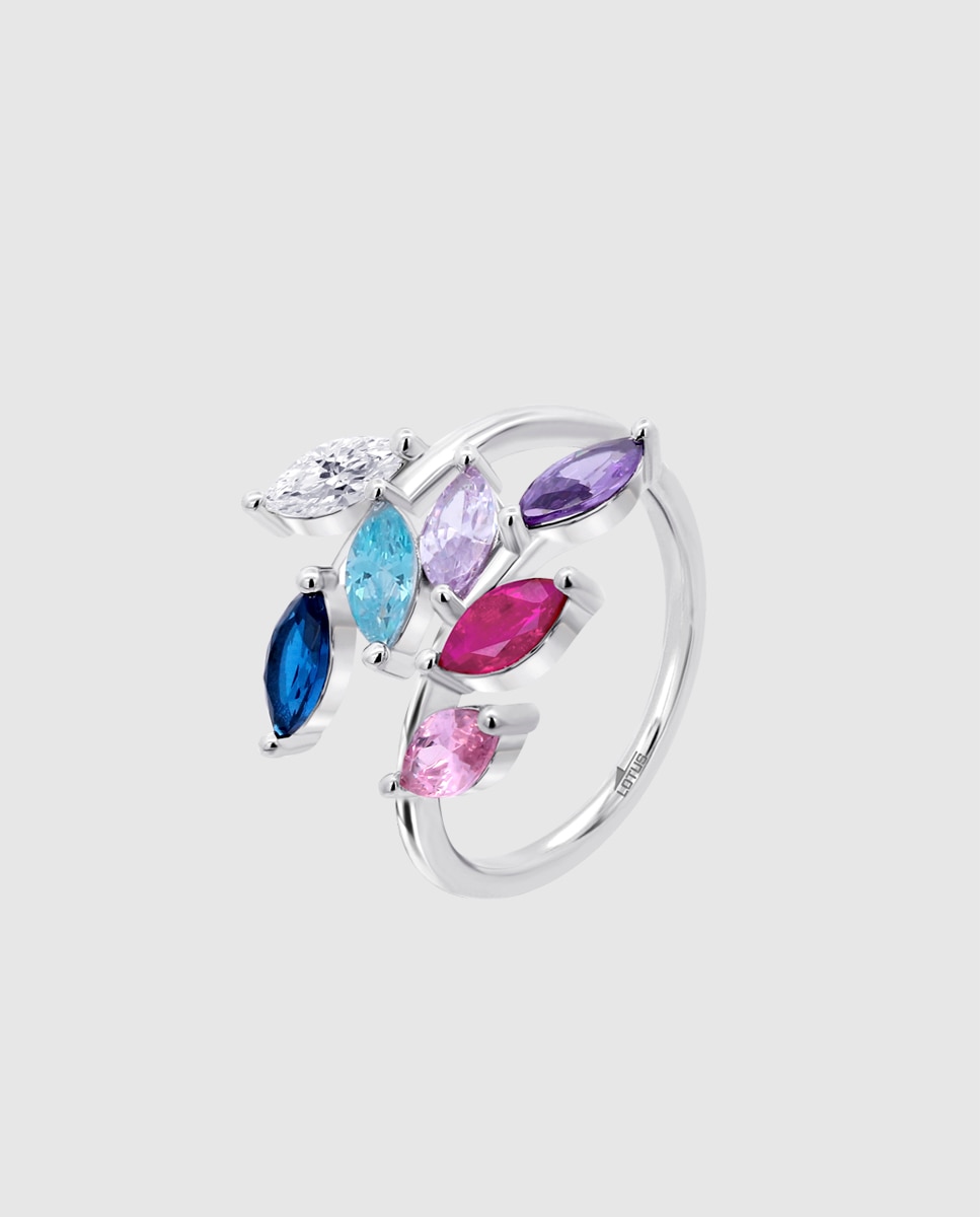 Anel Lotus Silver Lp3380-3 Pure Essential de Prata com Acabamento Brilhante Multicolor-1