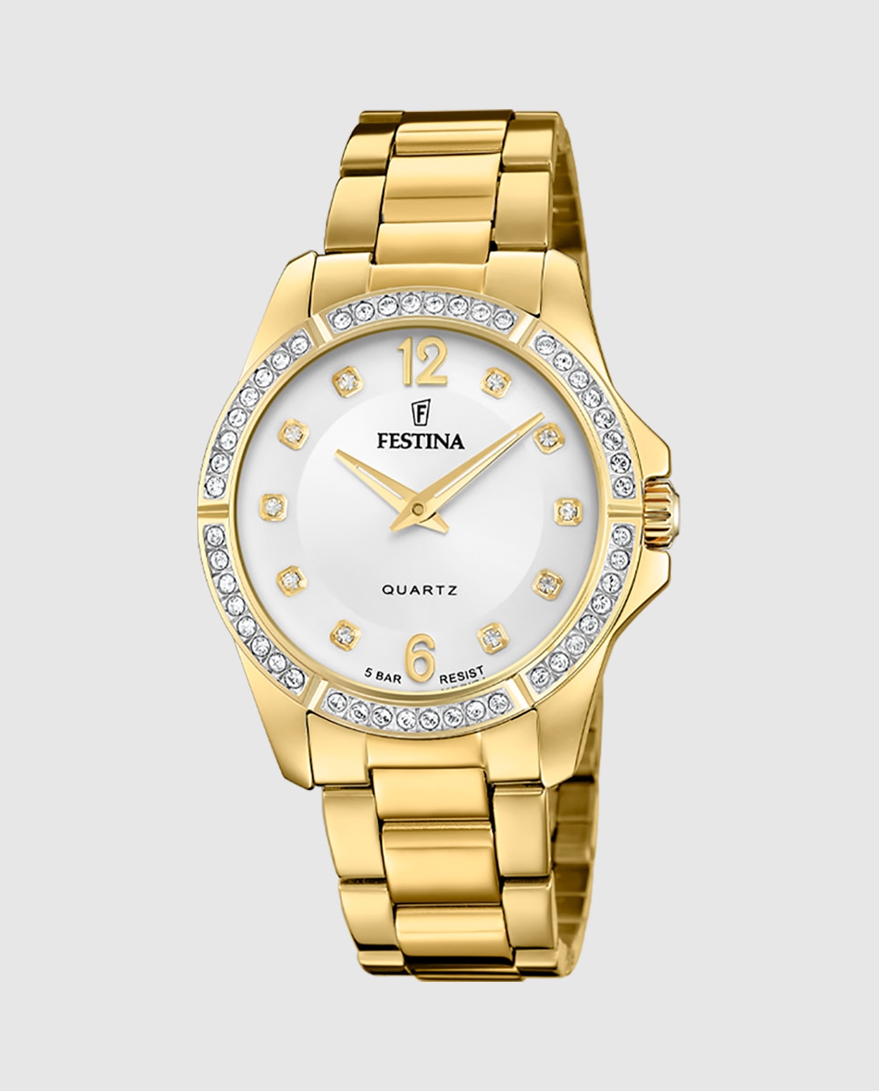 Relógio F20596/1 Mademoiselle de Aço em Dourado Ouro-1