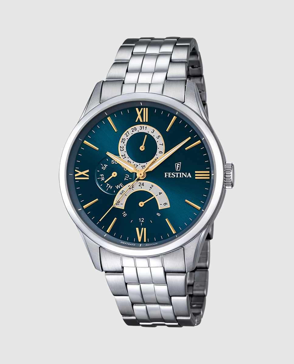 Relógio F16822/a Aço Clássico de Aço Prateado Prata-1