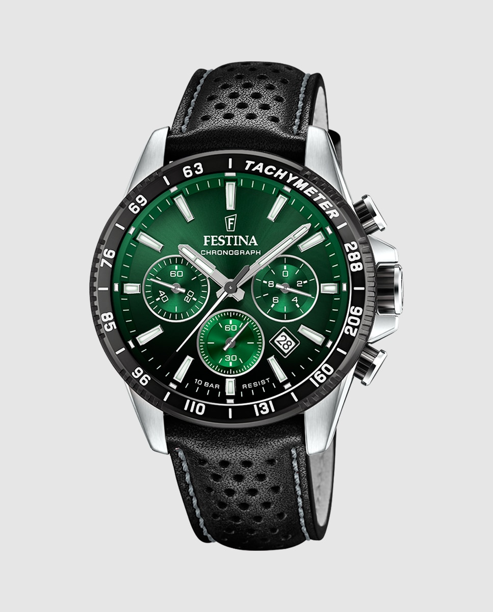Relógio F20561/5 Timeless Chronograph de Pele em Preto Preto-1
