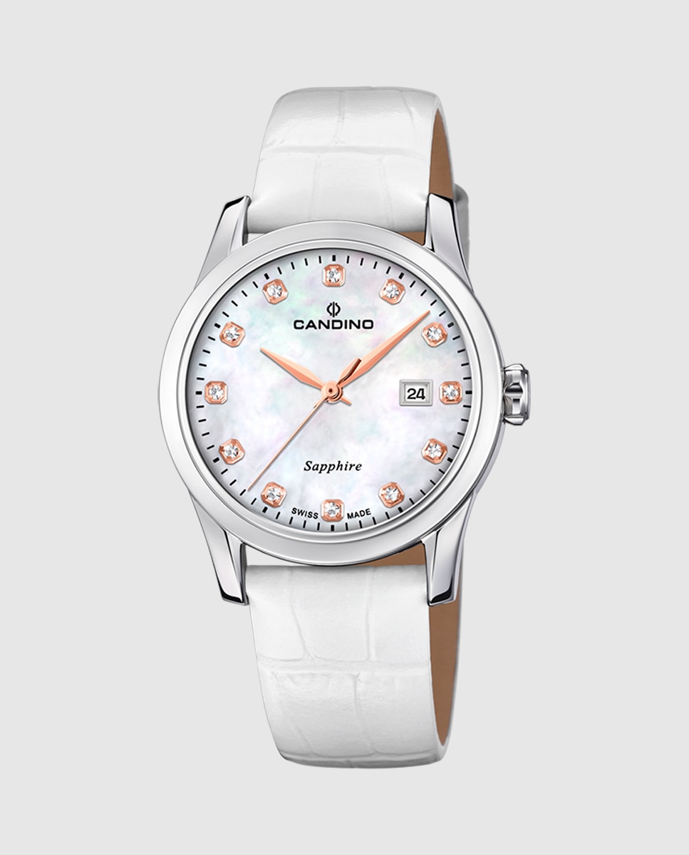 Imagem 0 de Relógio C4736/1 Lady Elegance de Pele em Branco