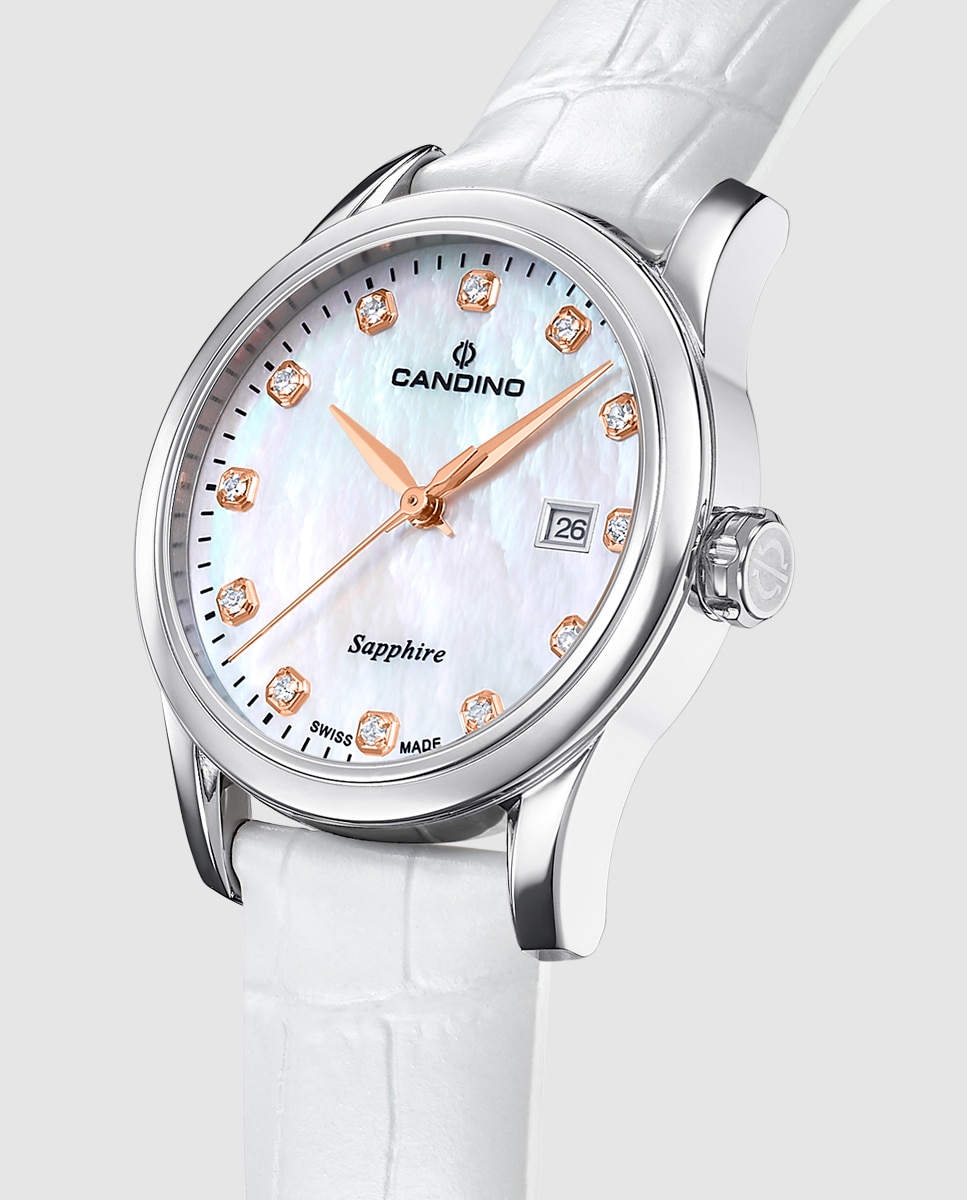 Relógio C4736/1 Lady Elegance de Pele em Branco Branco-2