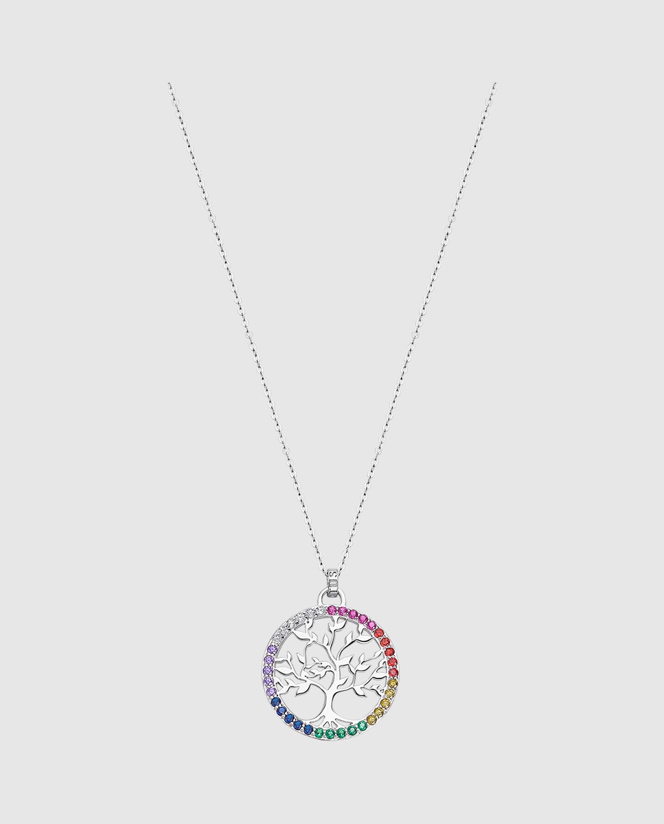 Colar Lotus Silver Lp1746-1/3 Rainbow de Prata com Acabamento Brilhante e Zirconita Prateado-1