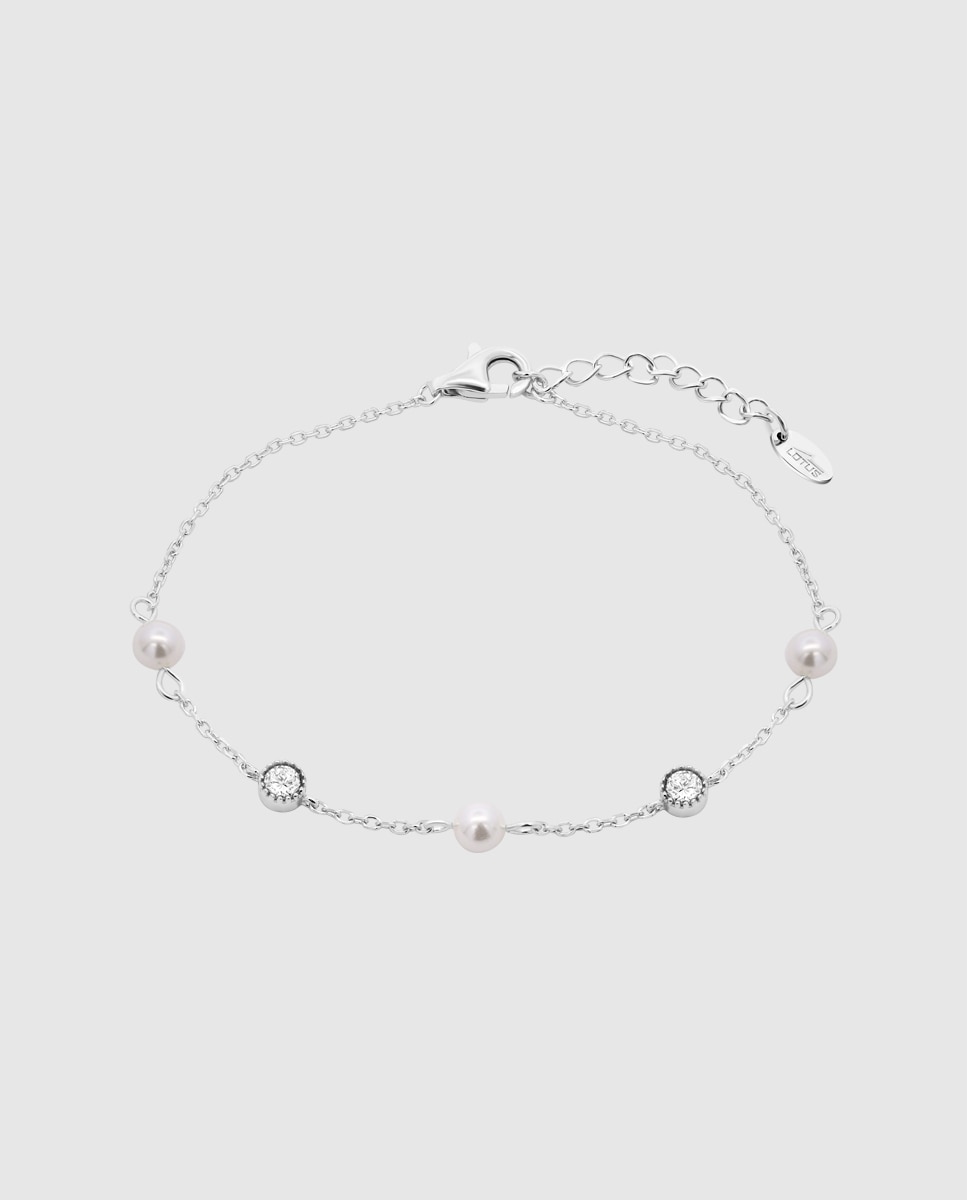 Pulseira Lotus Silver Lp3411-2/1 Pearls de Prata com Acabamento Brilhante e Zirconita Branco-1