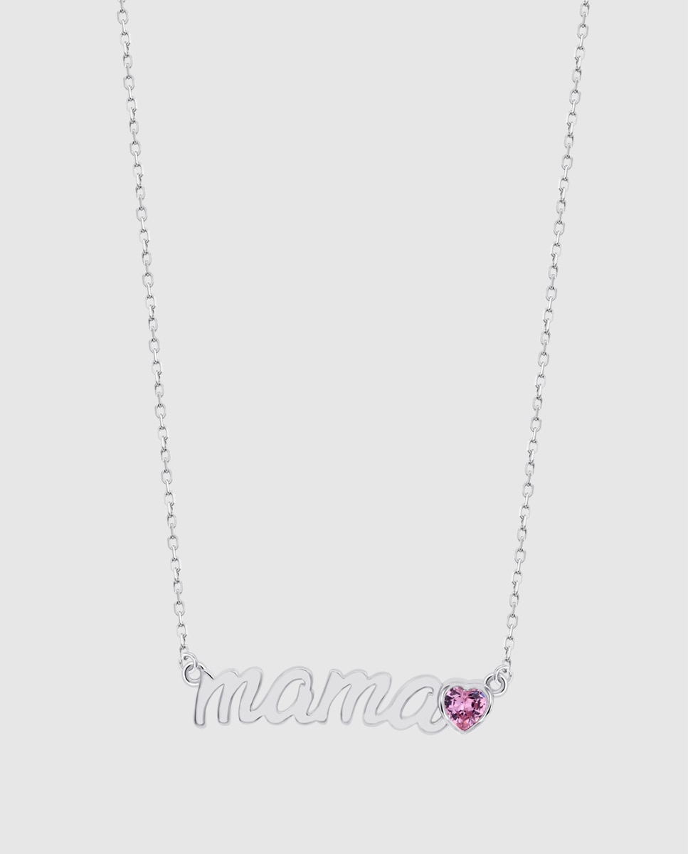 Colar Lotus Silver Lp1808-1/3 Mother's Love de Prata com Acabamento Brilhante e Zircónios Prata / Rosa-1
