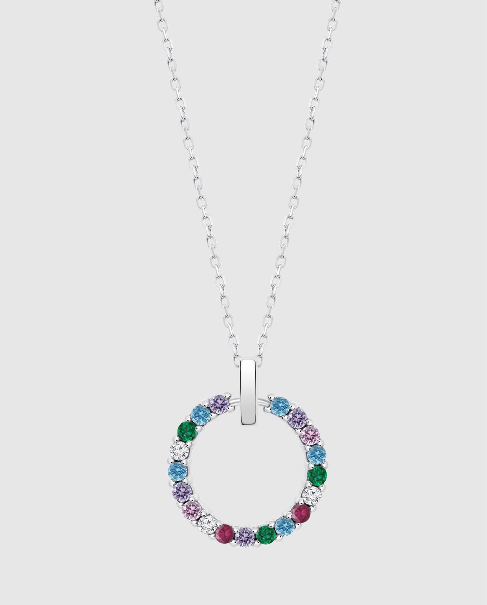 Colar Lotus Silver Lp3100-1/2 Pure Essential de Prata com Acabamento Brilhante Multicolor-1