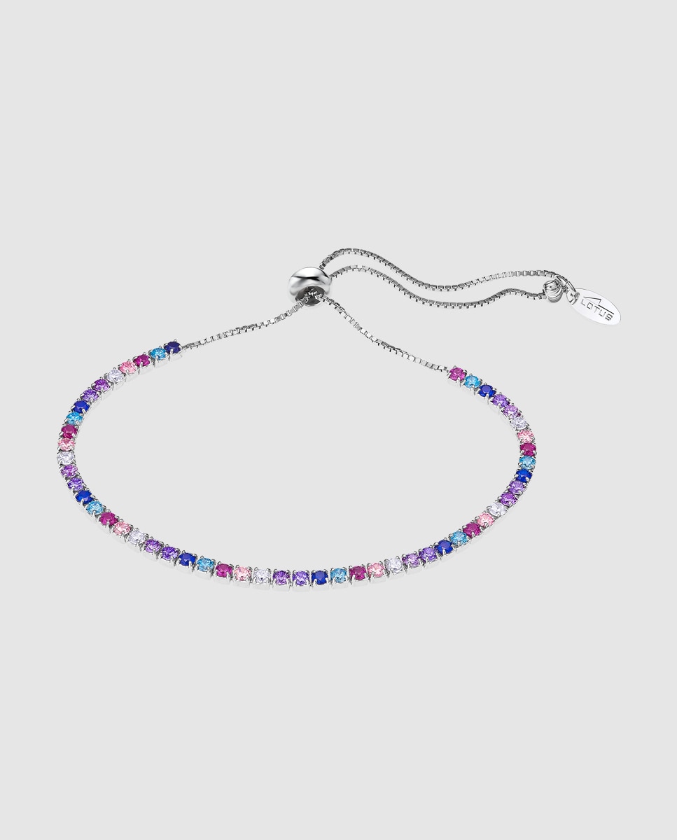 Pulseira Tennis Lotus Silver Lp3179-2 3 Pure Essential de Prata com Acabamento Brilhante Prateado-1