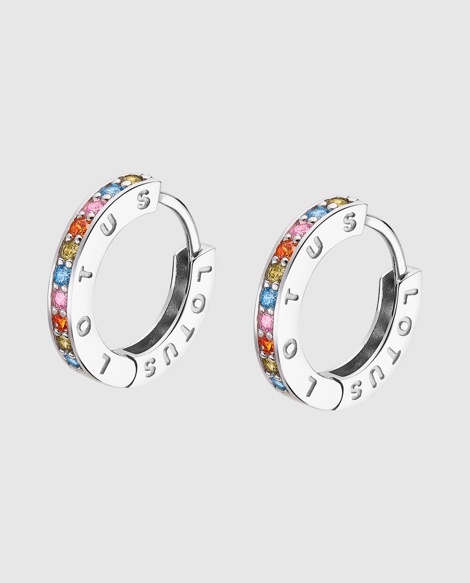 Brincos Lotus Silver Lp1887-4/5 Rainbow de Prata com Acabamento Brilhante Prateado-1