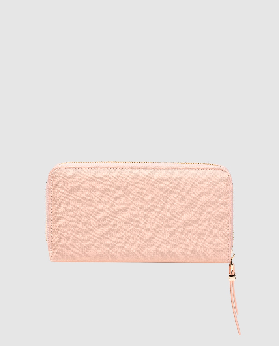 Carteira de Pele em Rosa Rosa-claro-5
