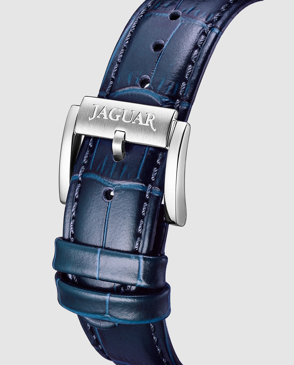 Relógio J975/3 Automático de Pele em Azul Azul-3