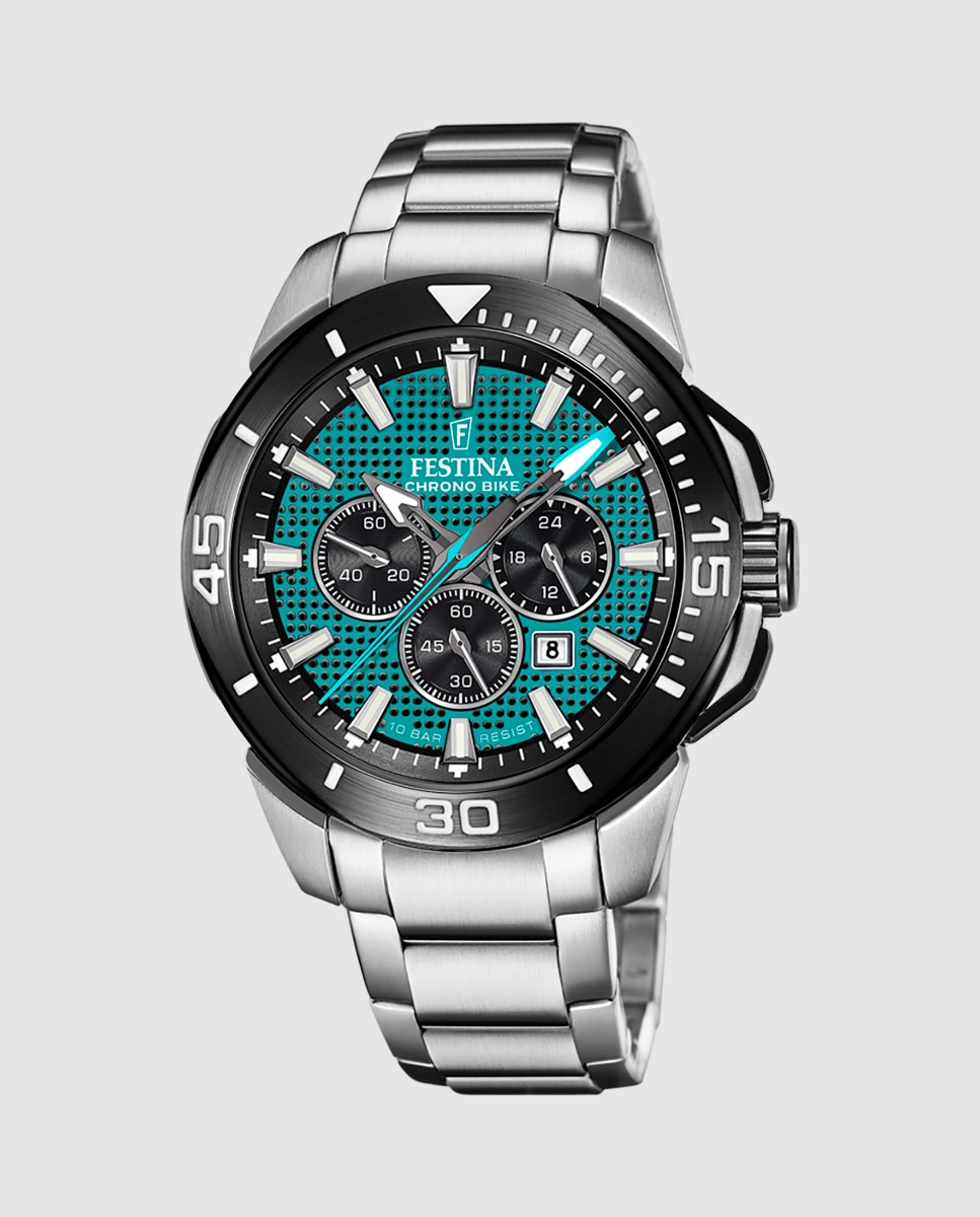 Relógio F20641/3 Chrono Bike de Aço Prateado Prata-1