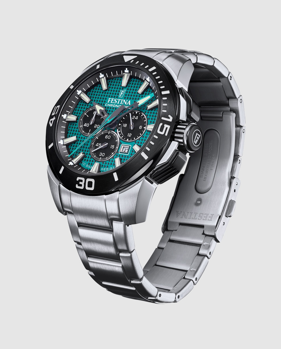 Relógio F20641/3 Chrono Bike de Aço Prateado Prata-3