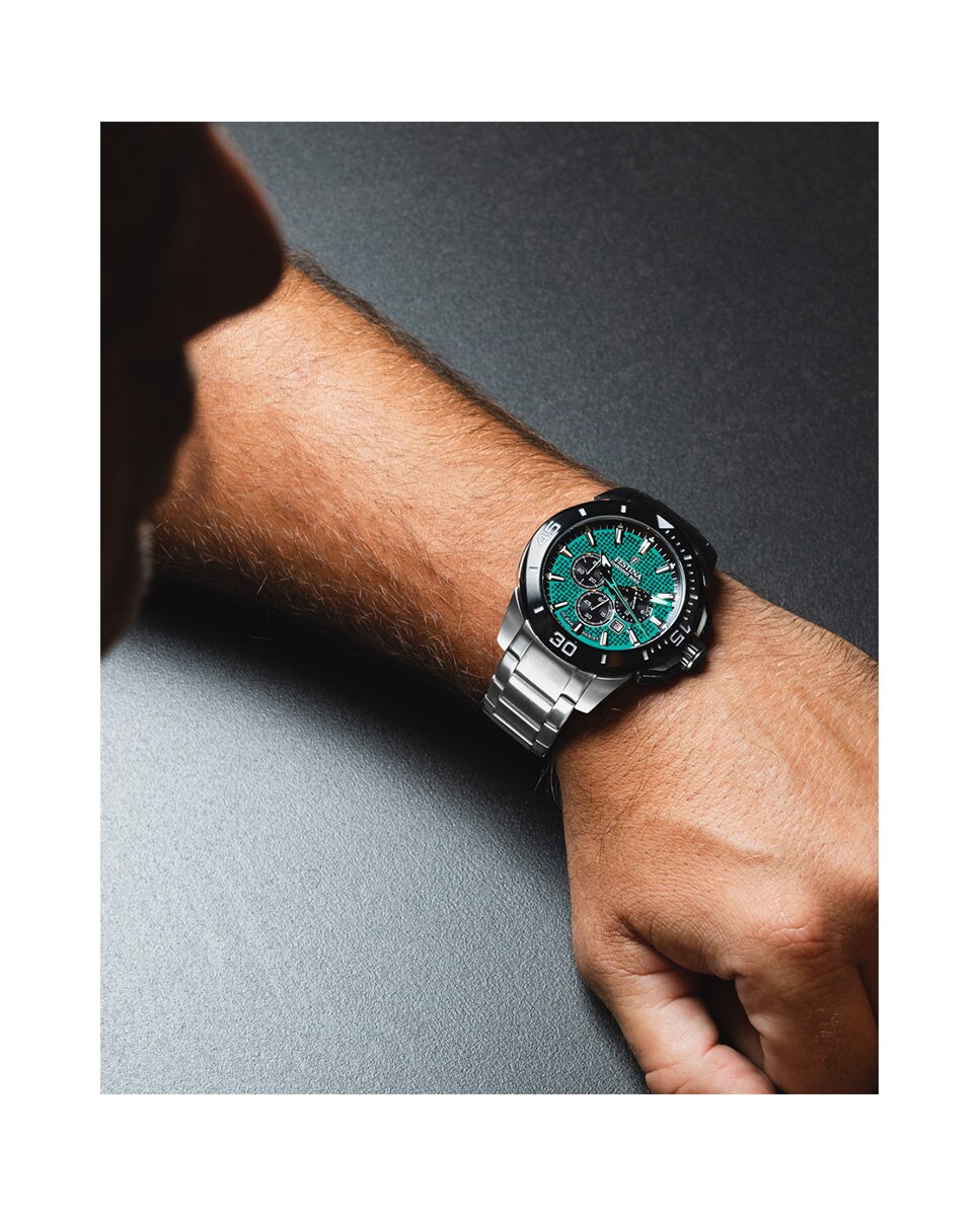Relógio F20641/3 Chrono Bike de Aço Prateado Prata-5