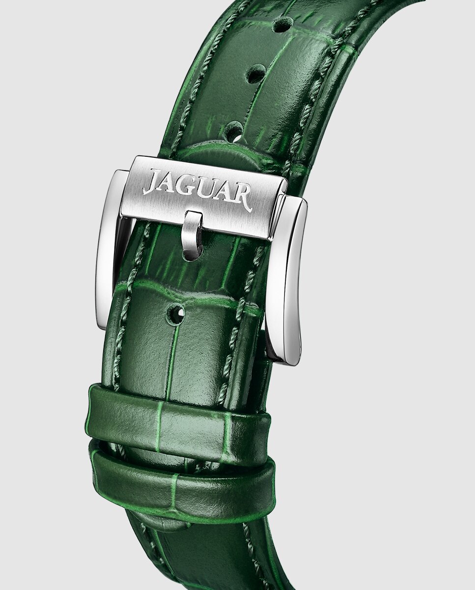 Relógio J975/5 Automático de Pele em Verde Verde-2