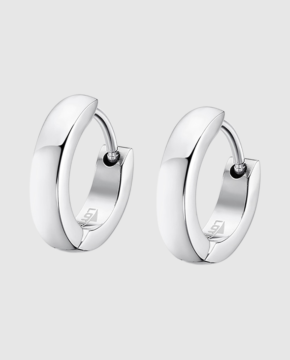 Brincos Lotus Style Ls2226-4/2 Men's Earrings de Aço Inoxidável com Acabamento Brilhante Prateado-1