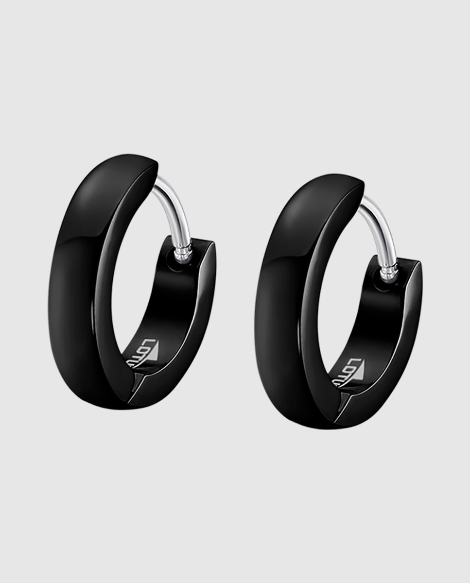 Brincos Lotus Style Ls2226-4/3 Men's Earrings de Aço Inoxidável com Acabamento Brilhante Preto-1