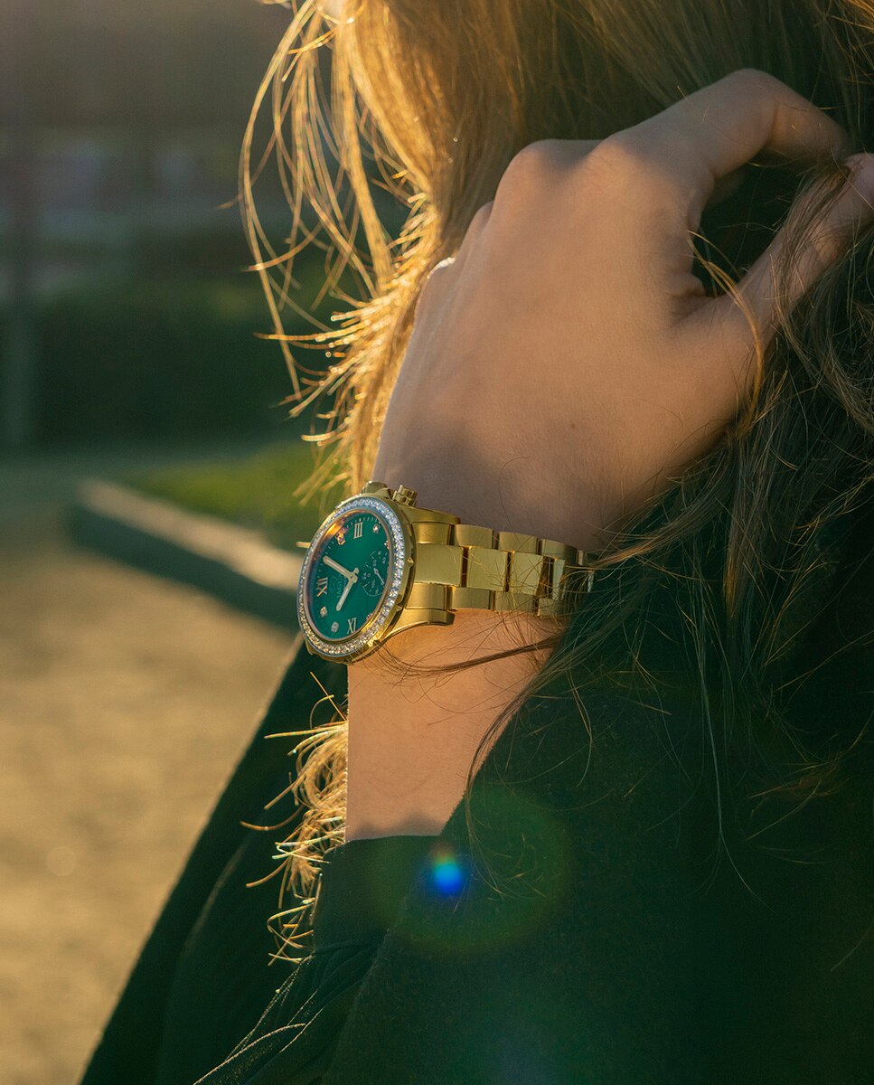 Smartwatch J983 5 Connected Lady de Aço em Dourado Ouro-5