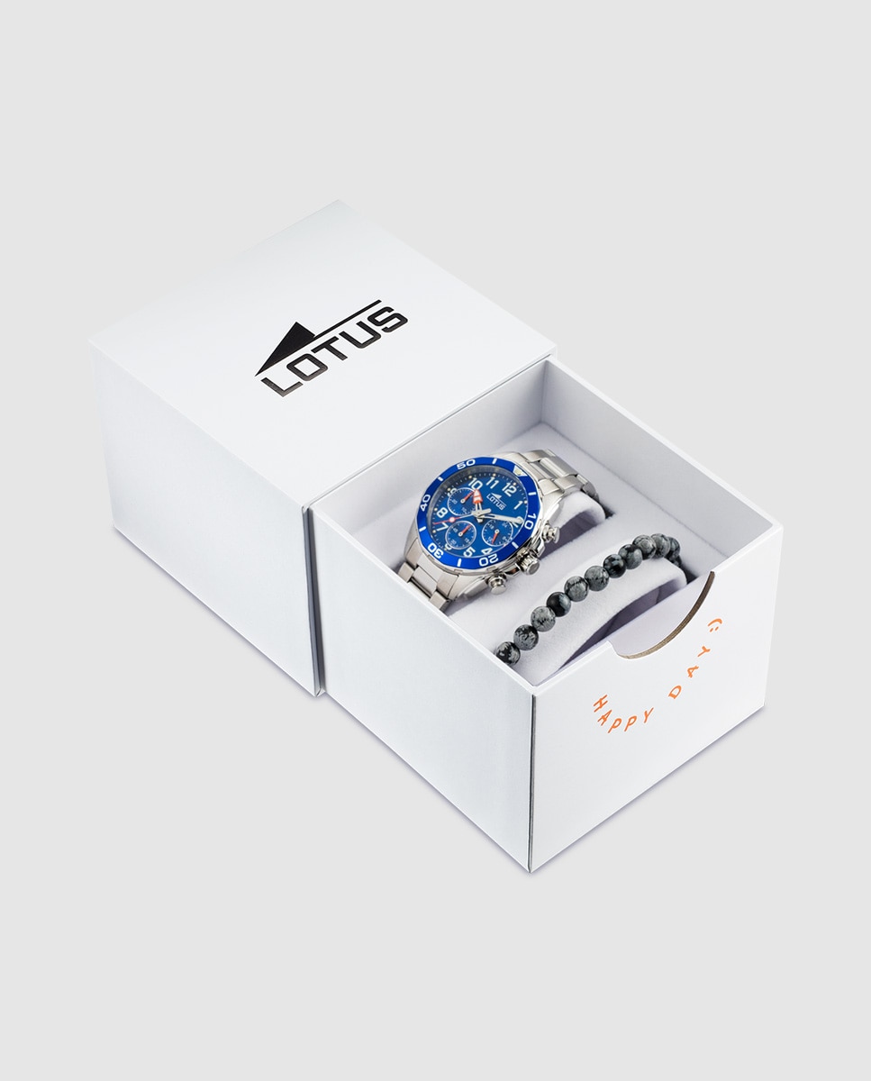 Relógio Infantil 18858/1 Junior Collection de Aço Prateado com Pulseira de Oferta Azul-1