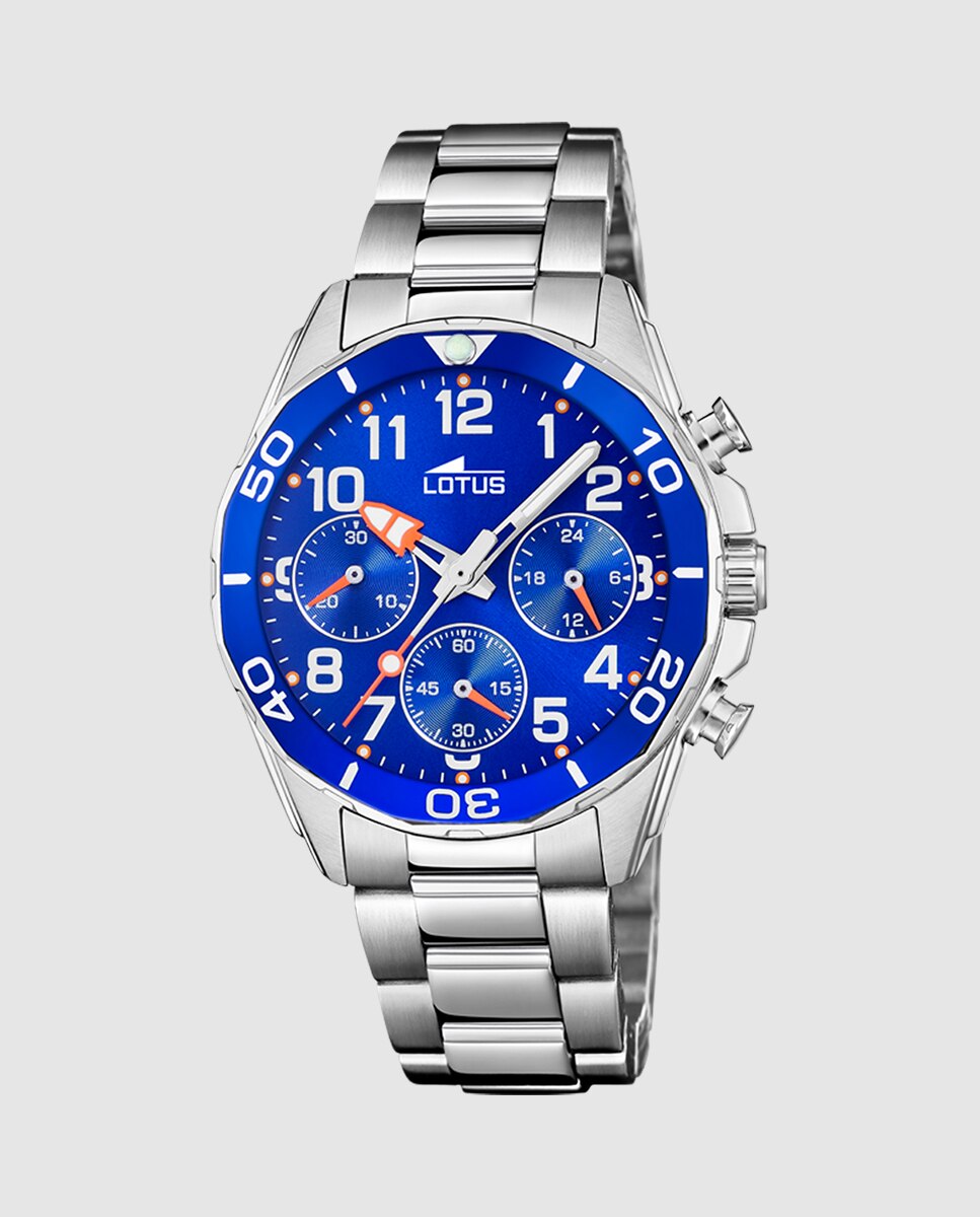 Relógio Infantil 18858/1 Junior Collection de Aço Prateado com Pulseira de Oferta Azul-2