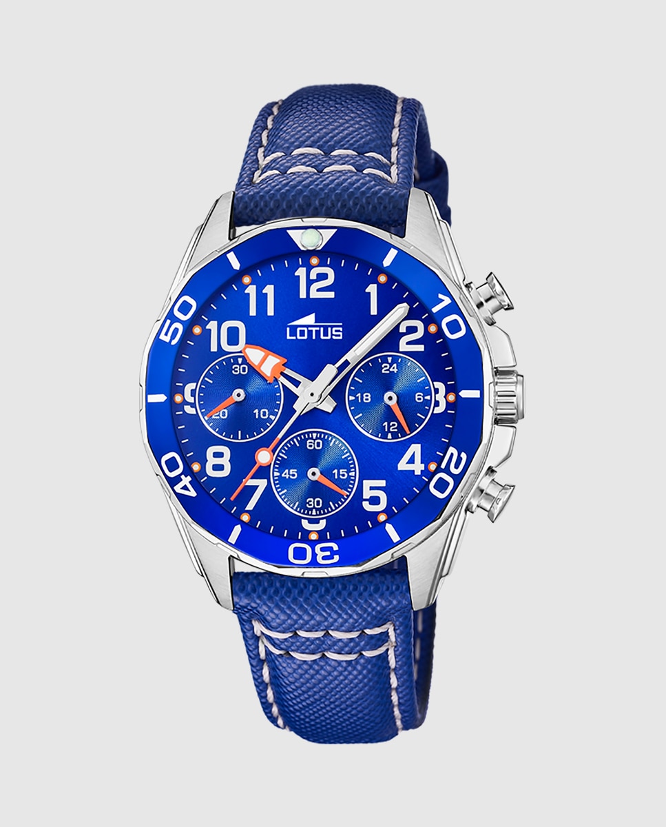 Relógio Infantil 18859/1 Junior Collection de Pele Azul com Pulseira de Oferta Azul / Branco-2