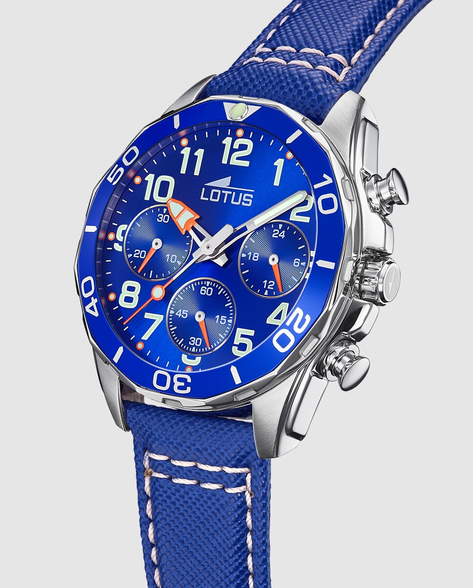 Relógio Infantil 18859/1 Junior Collection de Pele Azul com Pulseira de Oferta Azul / Branco-4