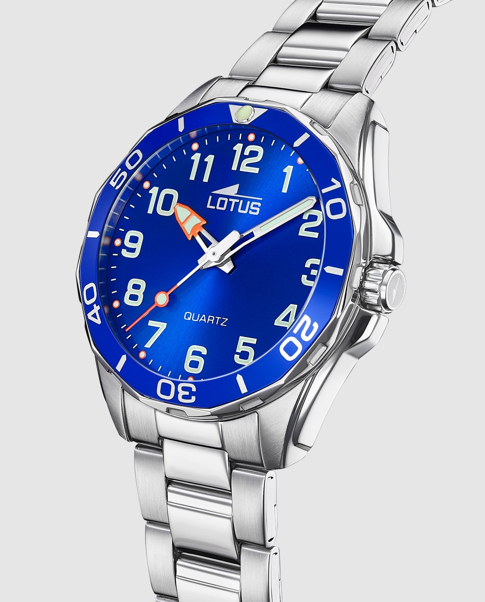 Relógio Infantil 18860/1 Junior Collection de Aço Prateado com Pulseira de Oferta Azul-4