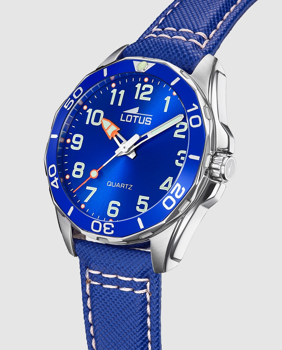 Relógio Infantil 18861/1 Junior Collection de Pele em Azul com Pulseira de Oferta Azul-elétrico-4