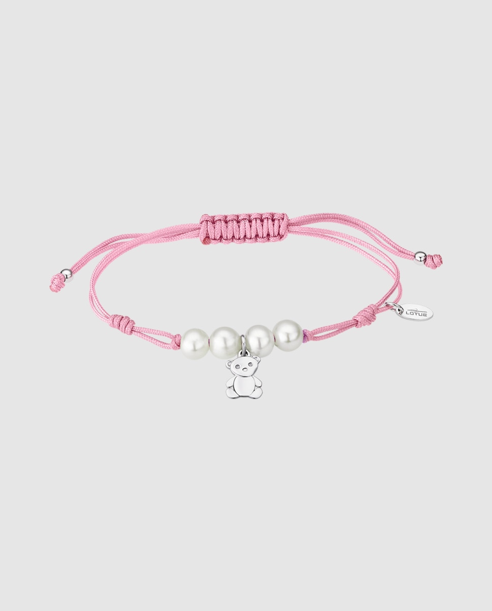 Relógio Infantil 18865/1 Junior Collection de Pele em Branco com Pulseira de Presente Rosa-3