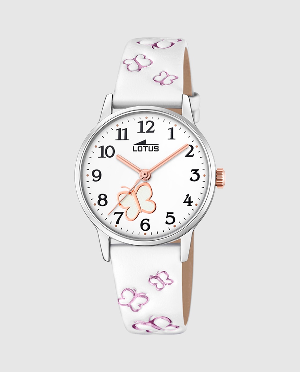 Relógio Infantil 18864/1 Junior Collection de Pele em Branco com Pulseira de Oferta Branco-2