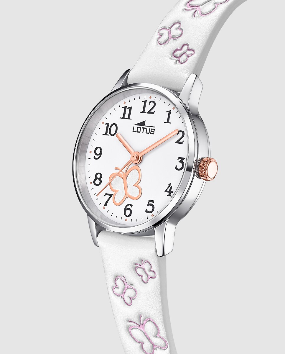 Relógio Infantil 18864/1 Junior Collection de Pele em Branco com Pulseira de Oferta Branco-4