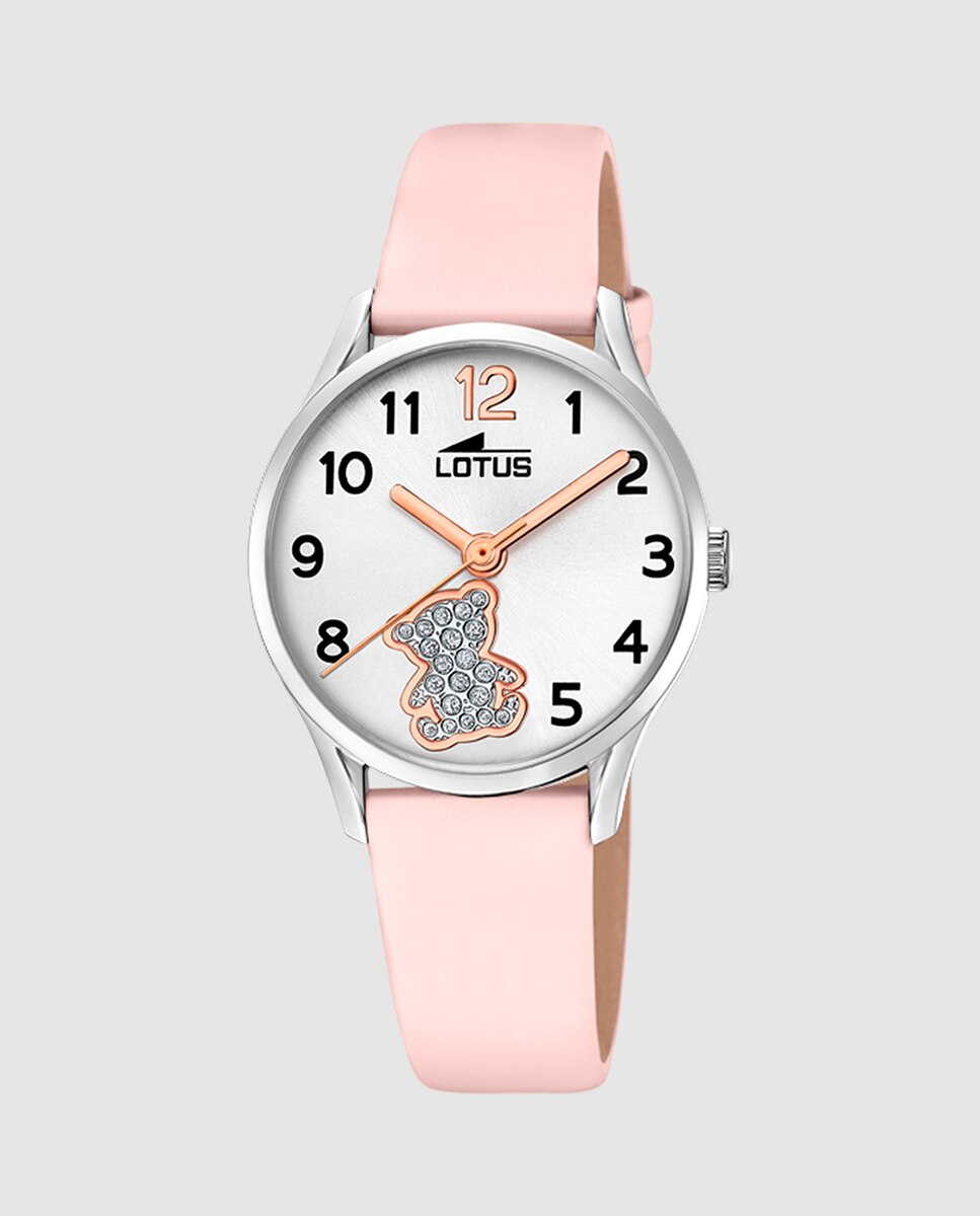 Relógio Infantil 18406/f Junior Collection de Pele Rosa com Pulseira de Oferta Rosa-2