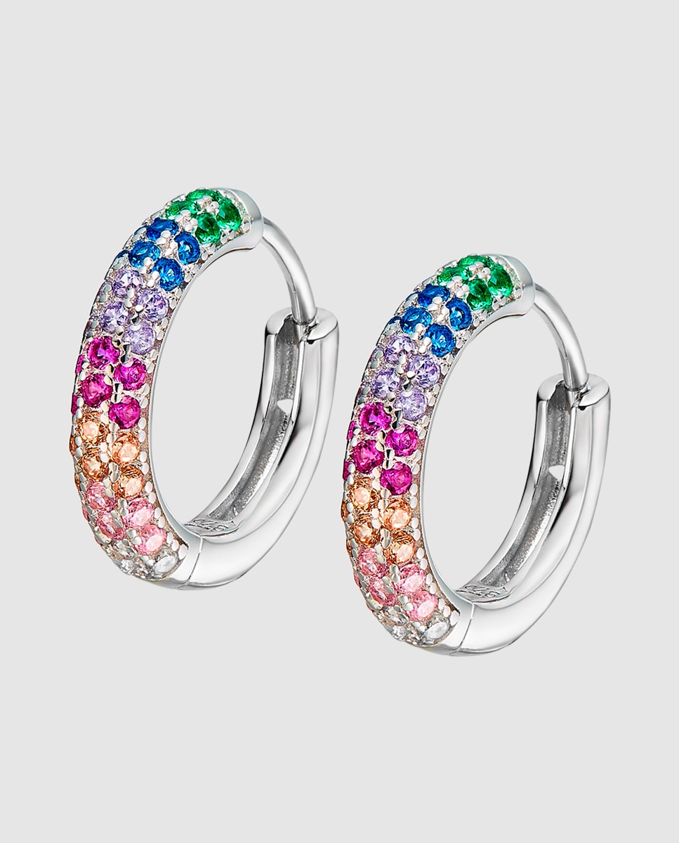 Brincos Lotus Silver Lp3484-4/1 Rainbow de Prata com Acabamento Brilhante Prateado-1