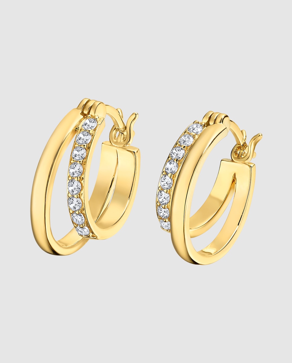 Brincos Lotus Silver Lp3511-4/2 Pure Essential de Prata com Acabamento Brilhante e Zirconita Dourado-1
