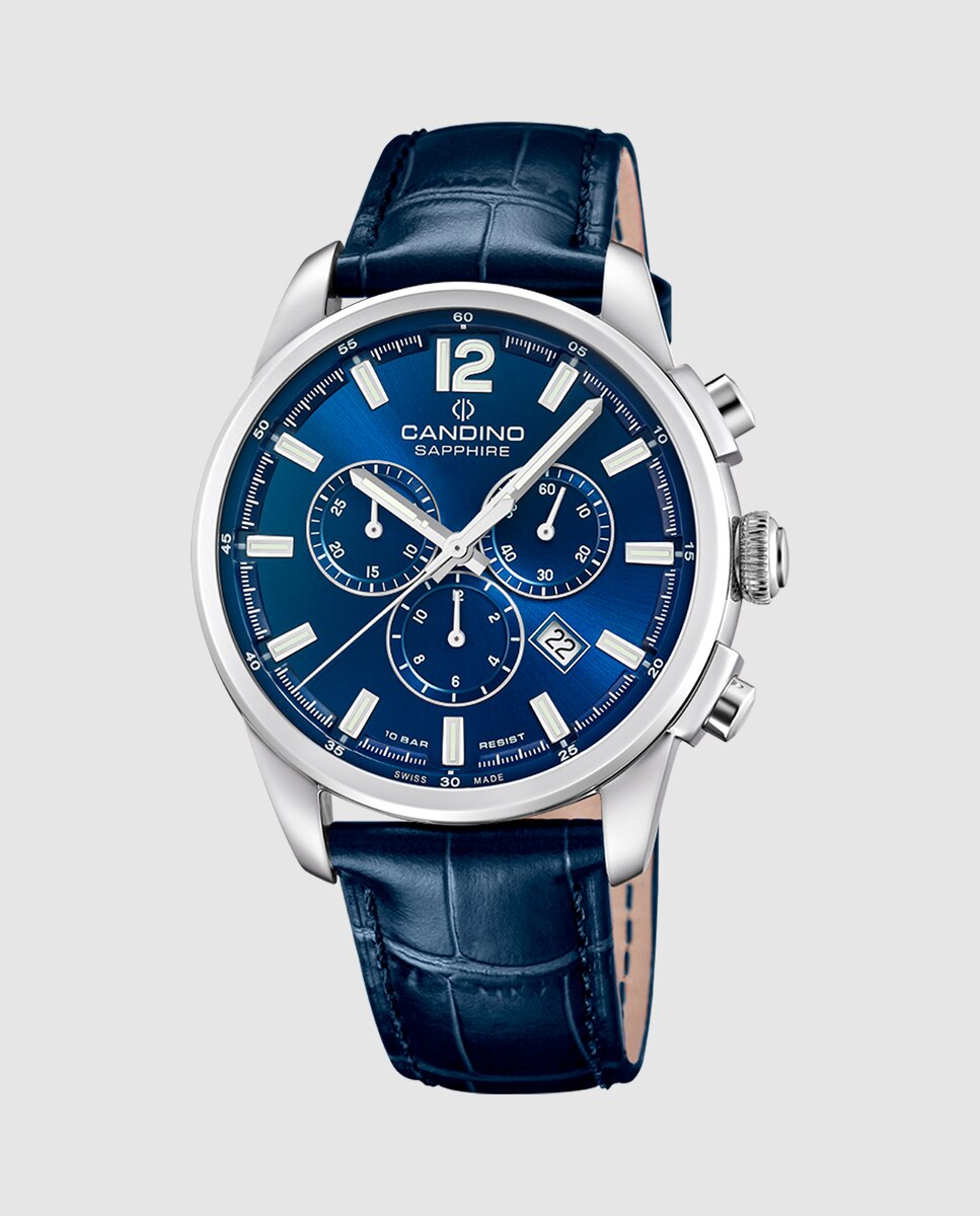 Relógio C4745/2 Gents Sport de Pele em Azul Azul-1