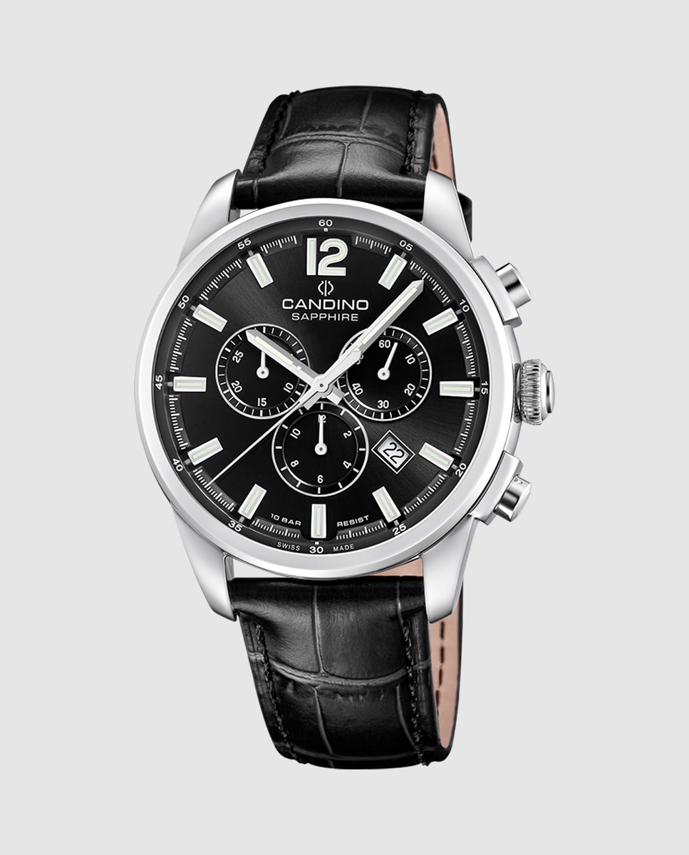 Relógio C4745/6 Gents Sport de Pele em Preto Preto-1