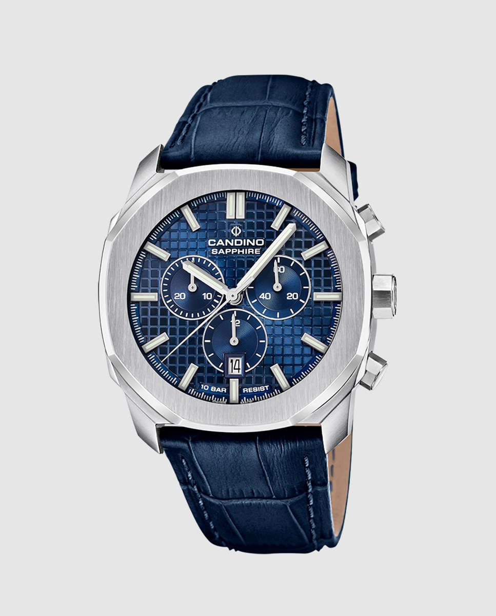 Relógio C4747/2 Gents Sport de Pele em Azul Azul-1