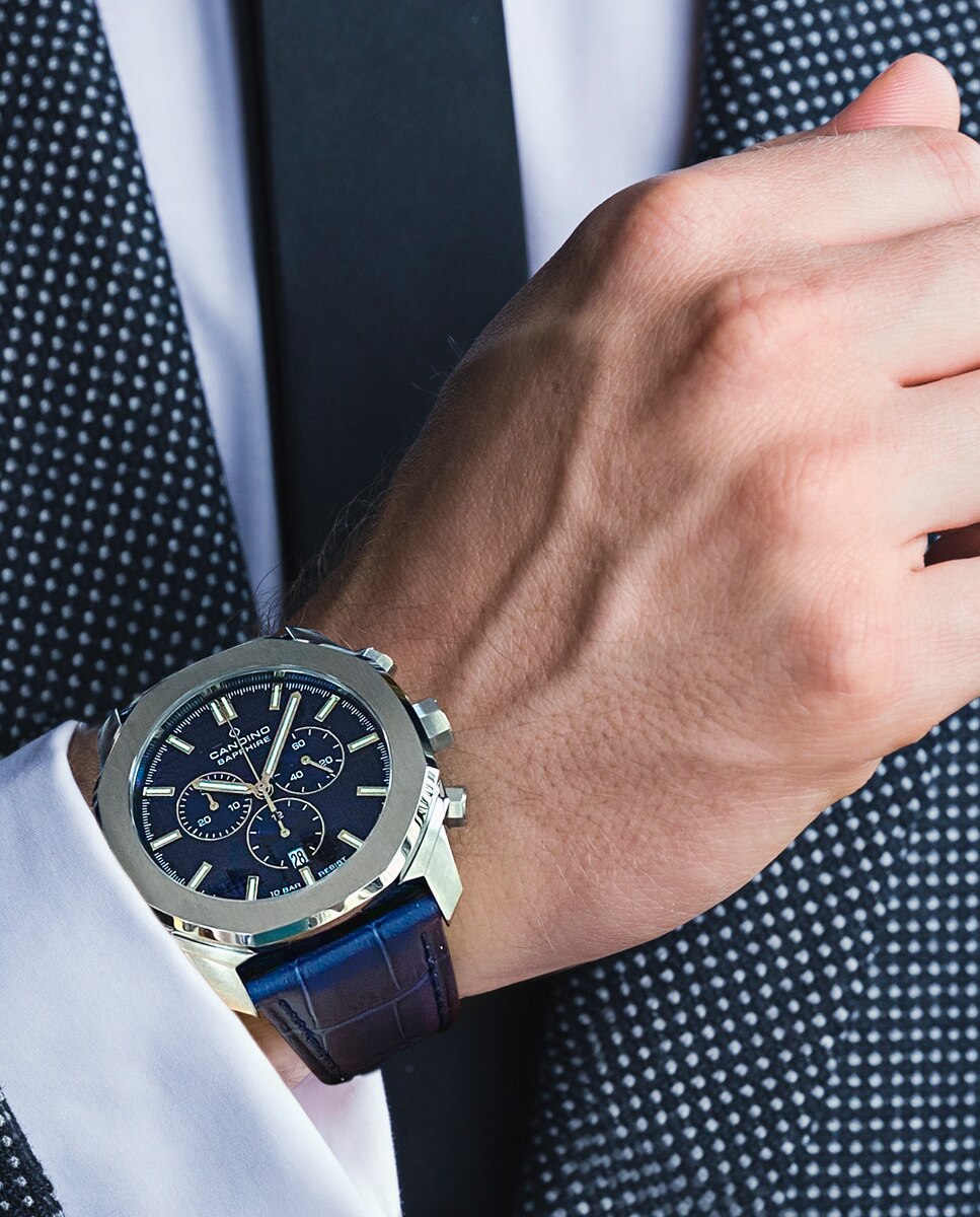 Relógio C4747/2 Gents Sport de Pele em Azul Azul-2