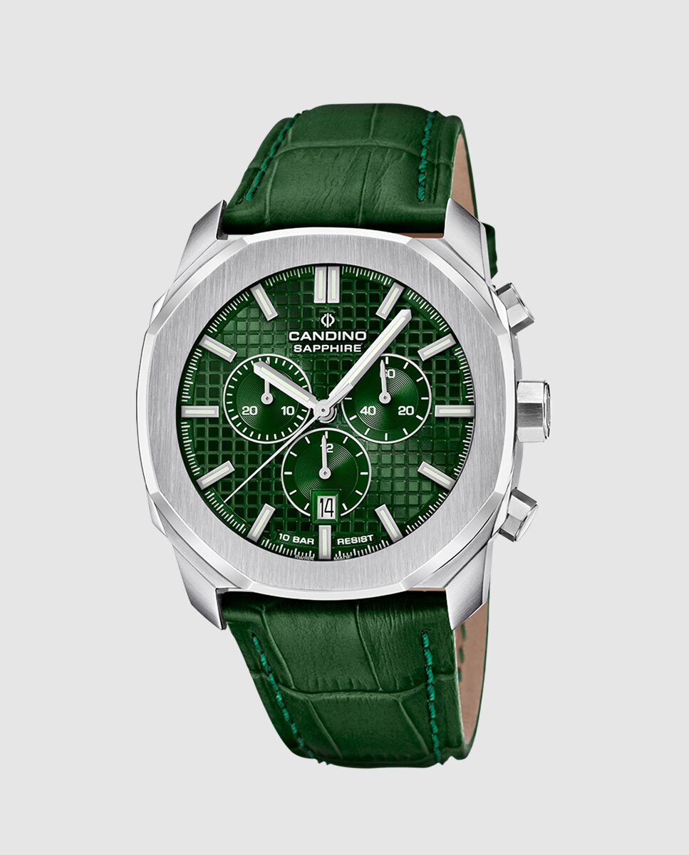 Relógio C4747/3 Gents Sport de Pele em Verde Verde-1