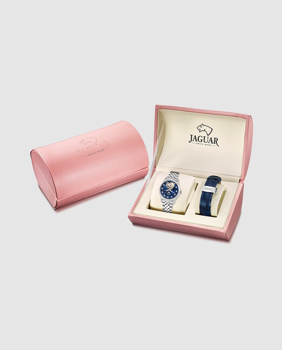 Relógio de Mulher J994/2 Swiss Made Automático de Aço Prateado com Bracelete Adicional de Oferta Prata-3